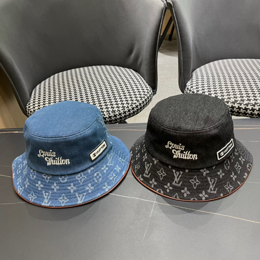   LouiVuittonLV 早秋新款路易威登牛仔老花渔夫帽，简单大方 男女通用遮阳帽，