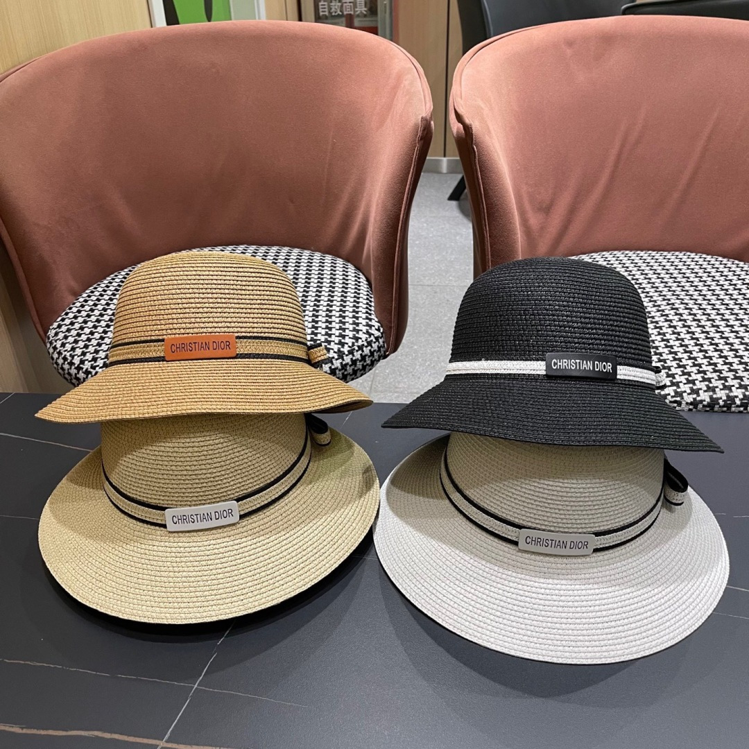 【迪奥DIOR】草帽女夏天韩版小清新防晒遮阳帽出游遮脸太阳帽
