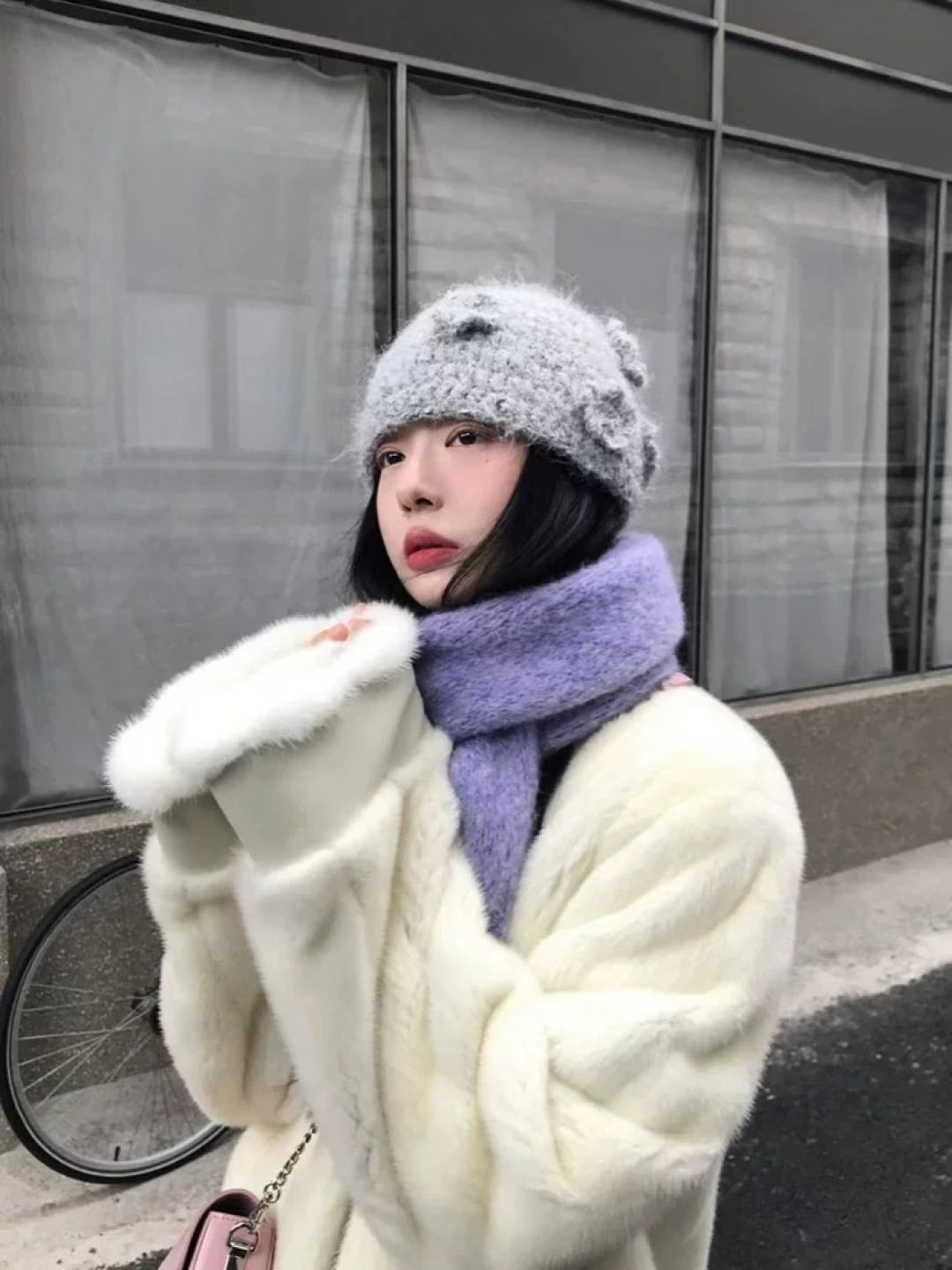 MONCLER蒙口甜美立体花朵手工毛线帽女秋冬韩系百搭显脸小护耳帽保暖针织帽子