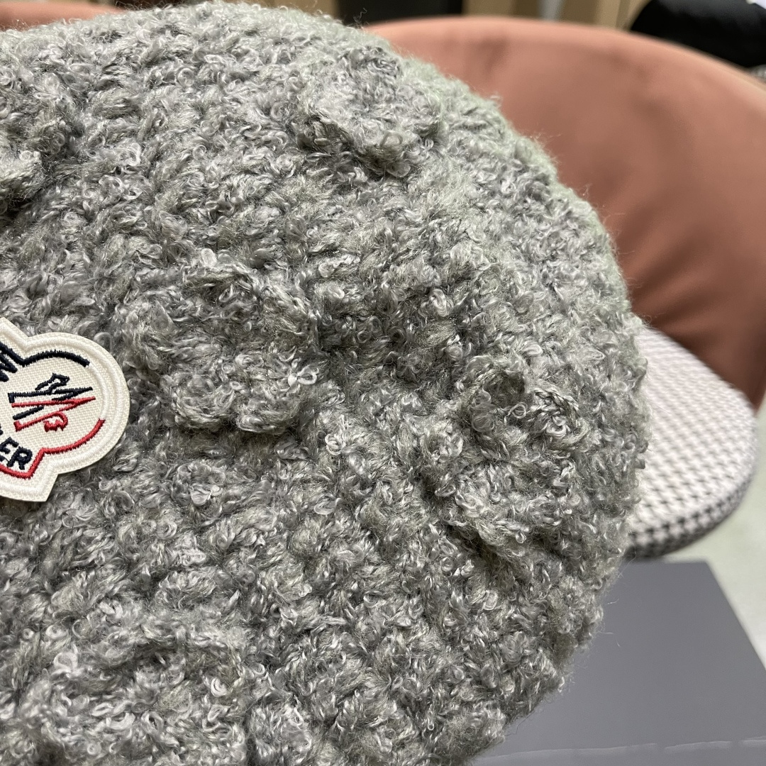 MONCLER蒙口甜美立体花朵手工毛线帽女秋冬韩系百搭显脸小护耳帽保暖针织帽子