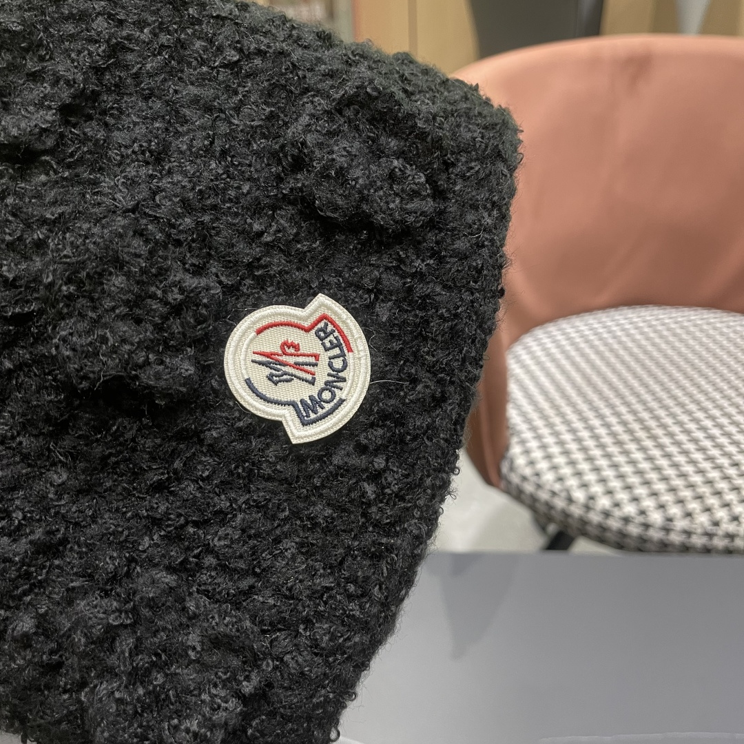 MONCLER蒙口甜美立体花朵手工毛线帽女秋冬韩系百搭显脸小护耳帽保暖针织帽子