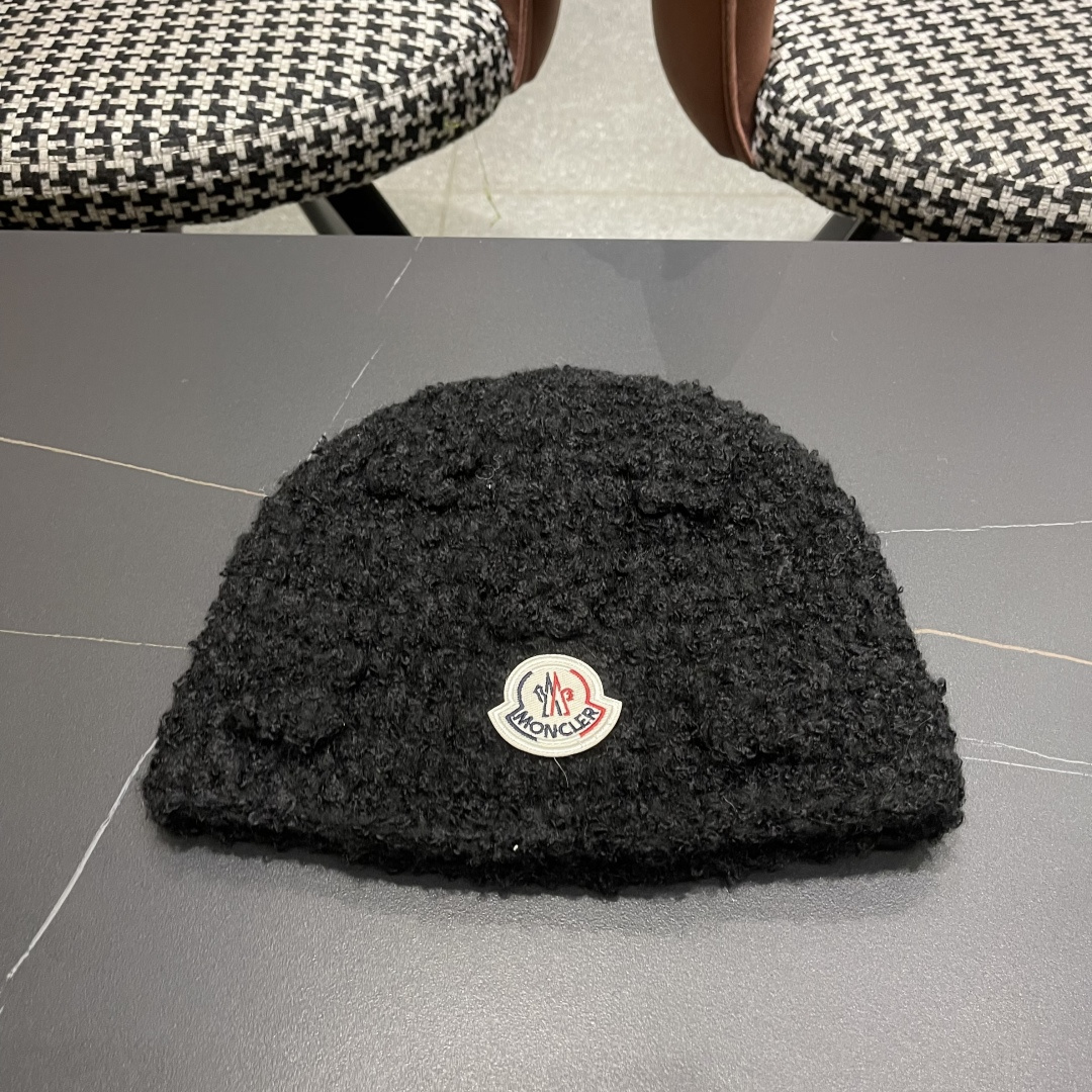 MONCLER蒙口甜美立体花朵手工毛线帽女秋冬韩系百搭显脸小护耳帽保暖针织帽子