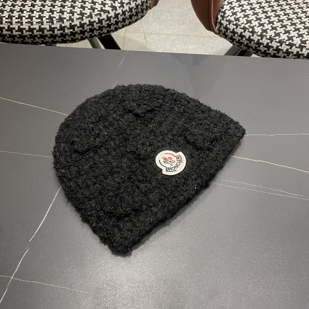 MONCLER蒙口甜美立体花朵手工毛线帽女秋冬韩系百搭显脸小护耳帽保暖针织帽子