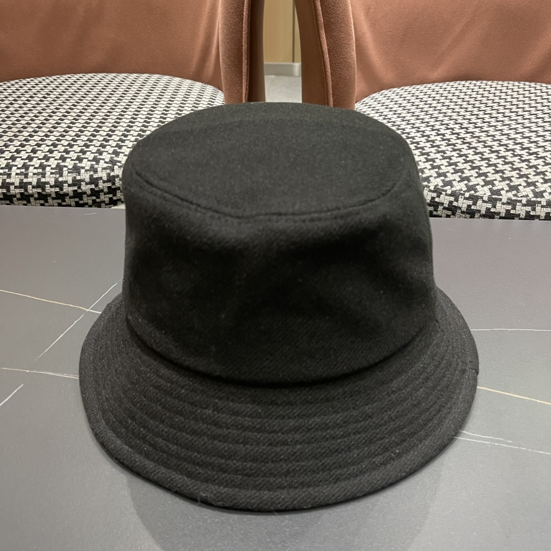 CELINE赛琳羊毛呢渔夫帽女秋冬季加厚保暖防寒大帽檐遮脸盆帽男水桶帽显脸小