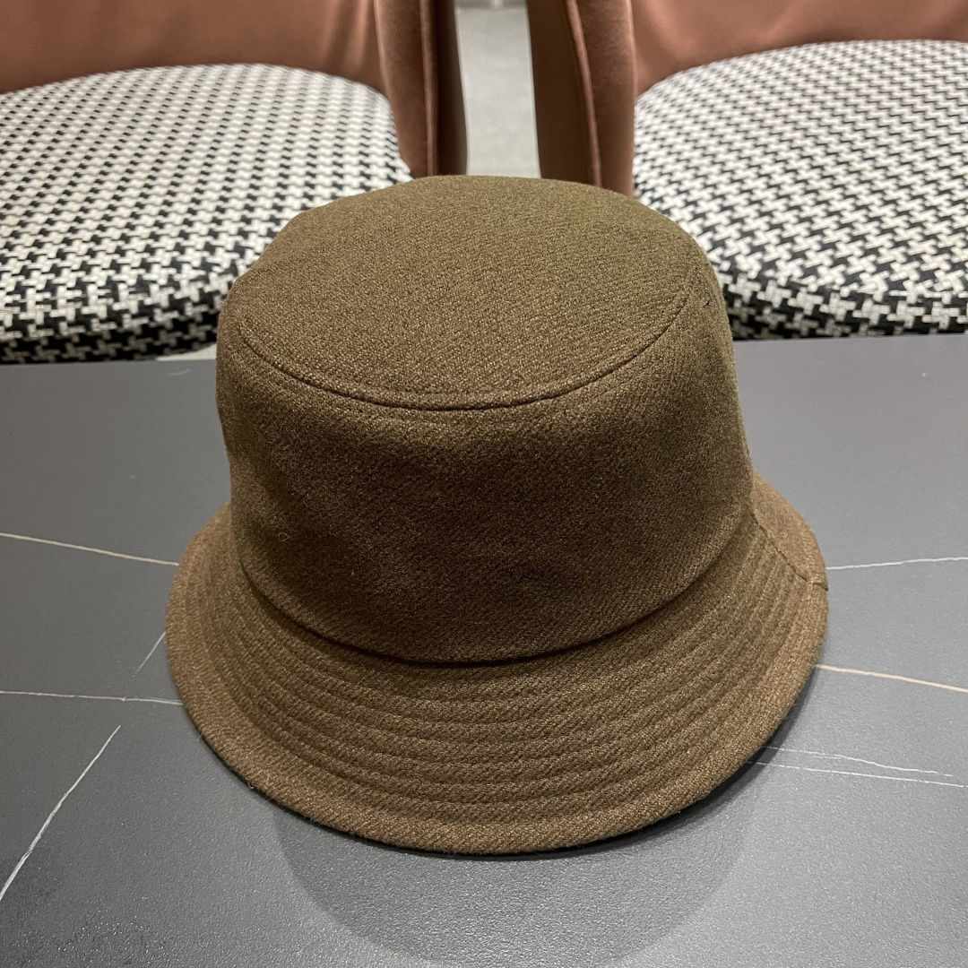 CELINE赛琳羊毛呢渔夫帽女秋冬季加厚保暖防寒大帽檐遮脸盆帽男水桶帽显脸小