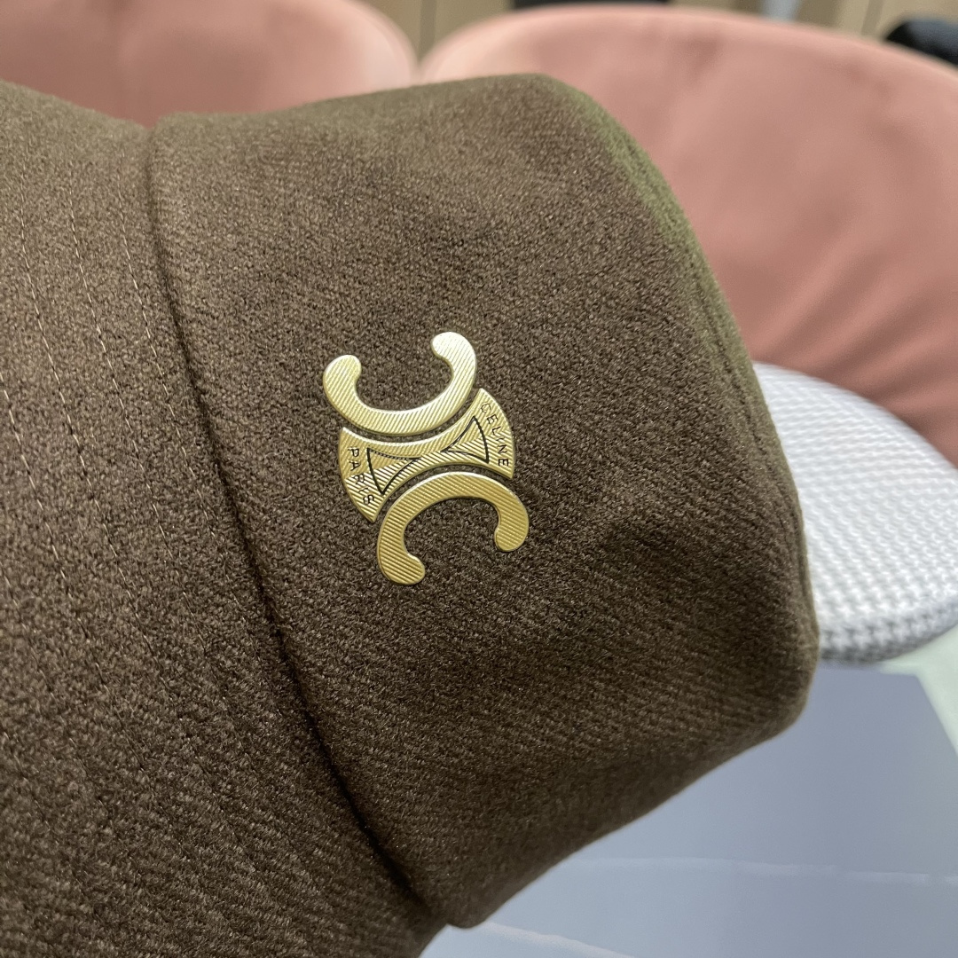 CELINE赛琳羊毛呢渔夫帽女秋冬季加厚保暖防寒大帽檐遮脸盆帽男水桶帽显脸小