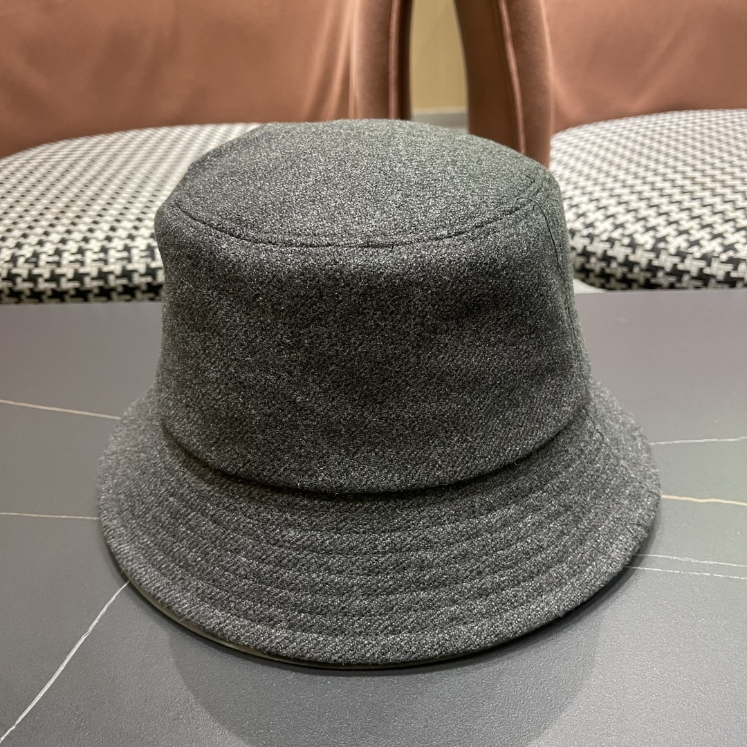 CELINE赛琳羊毛呢渔夫帽女秋冬季加厚保暖防寒大帽檐遮脸盆帽男水桶帽显脸小