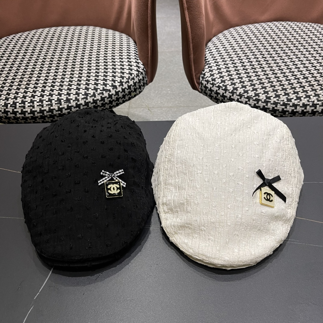  CHANEL香奈儿反戴贝雷帽前进帽女2025春夏新款大头围显脸小复古气质报童帽秋冬