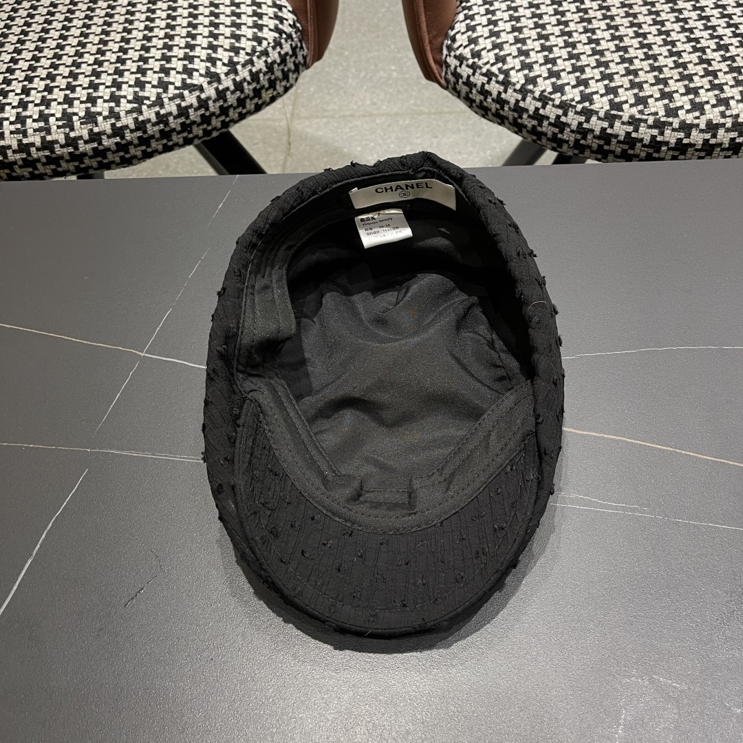 CHANEL香奈儿反戴贝雷帽前进帽女2025春夏新款大头围显脸小复古气质报童帽秋冬
