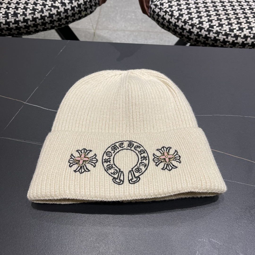 克罗心 新品韩版毛线帽潮男套头优雅十字架刺绣字母嘻哈针织帽秋冬女保暖