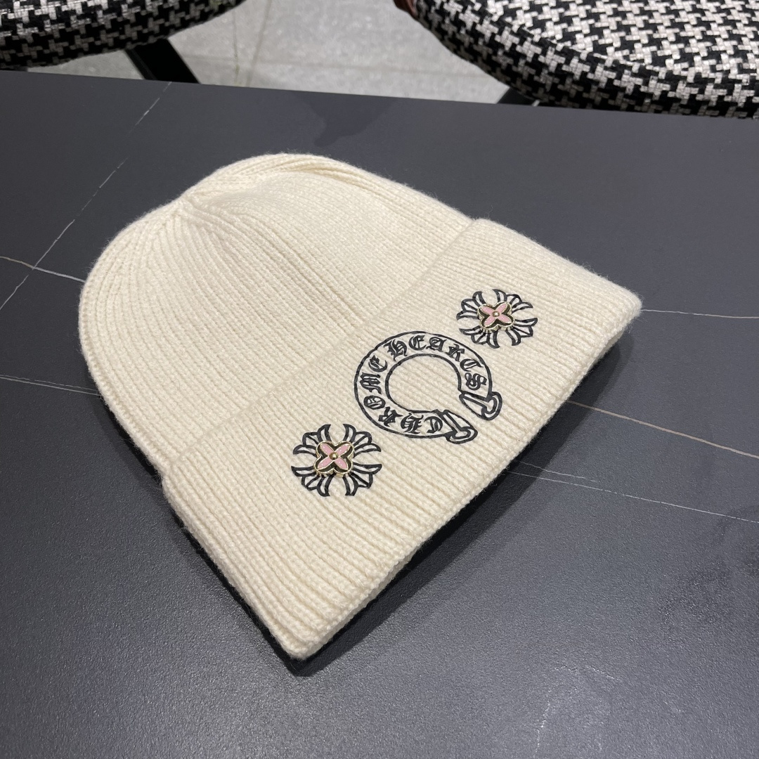 克罗心 新品韩版毛线帽潮男套头优雅十字架刺绣字母嘻哈针织帽秋冬女保暖