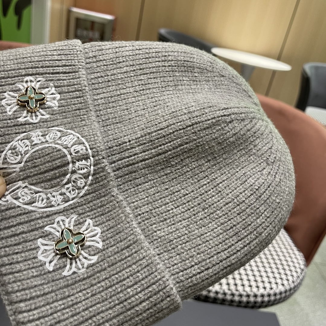 克罗心 新品韩版毛线帽潮男套头优雅十字架刺绣字母嘻哈针织帽秋冬女保暖