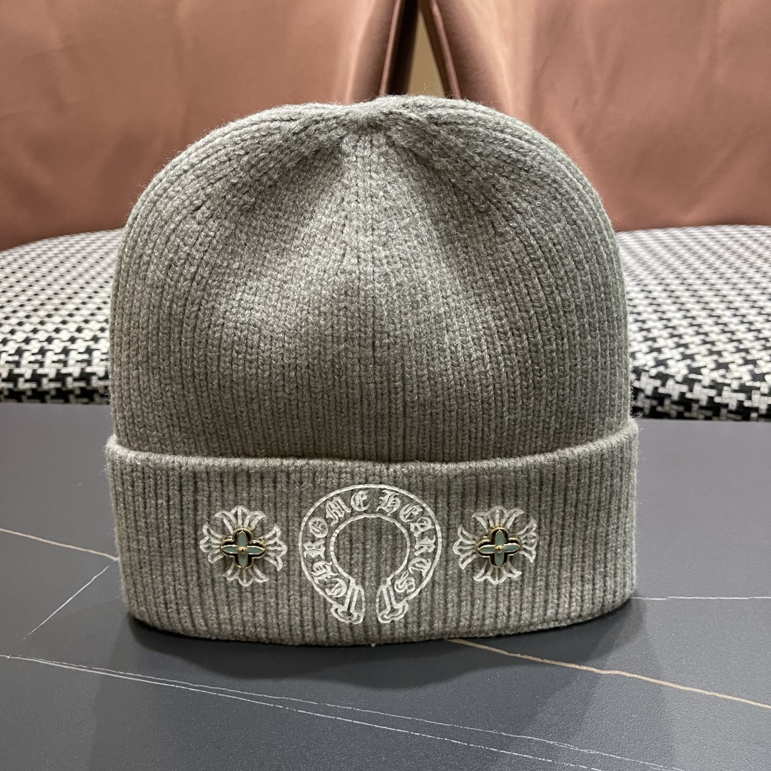 克罗心 新品韩版毛线帽潮男套头优雅十字架刺绣字母嘻哈针织帽秋冬女保暖