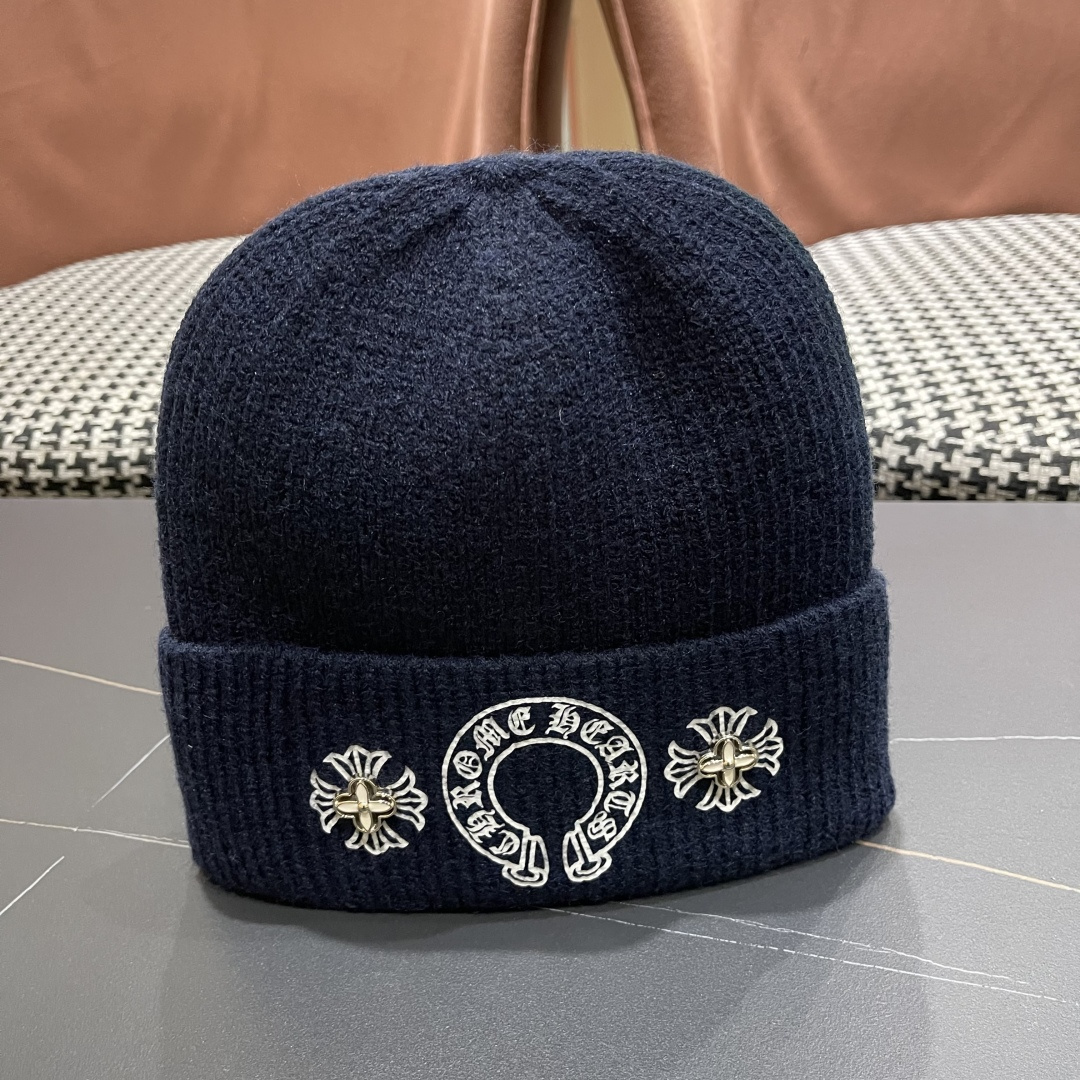 克罗心 新品韩版毛线帽潮男套头优雅十字架刺绣字母嘻哈针织帽秋冬女保暖