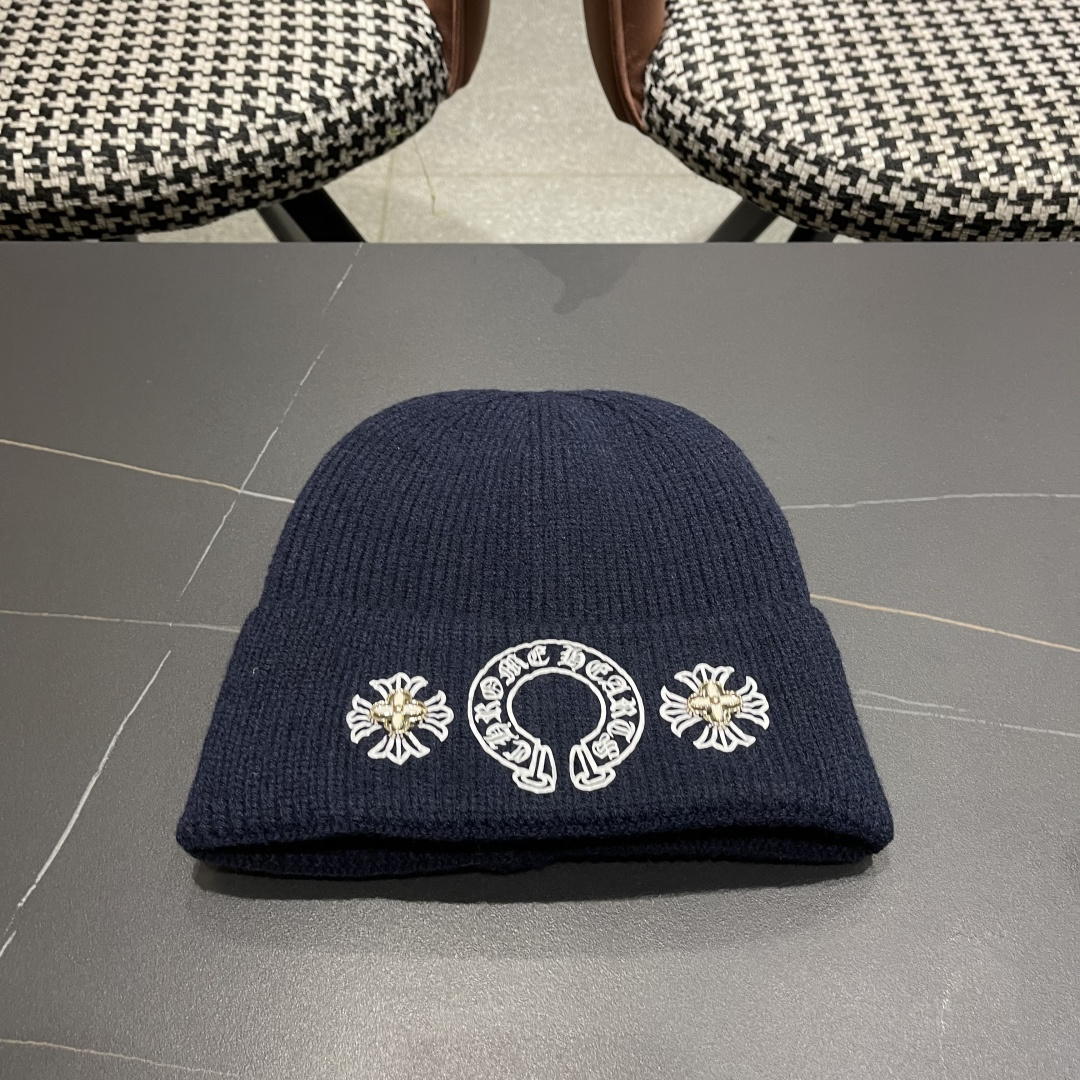 克罗心 新品韩版毛线帽潮男套头优雅十字架刺绣字母嘻哈针织帽秋冬女保暖