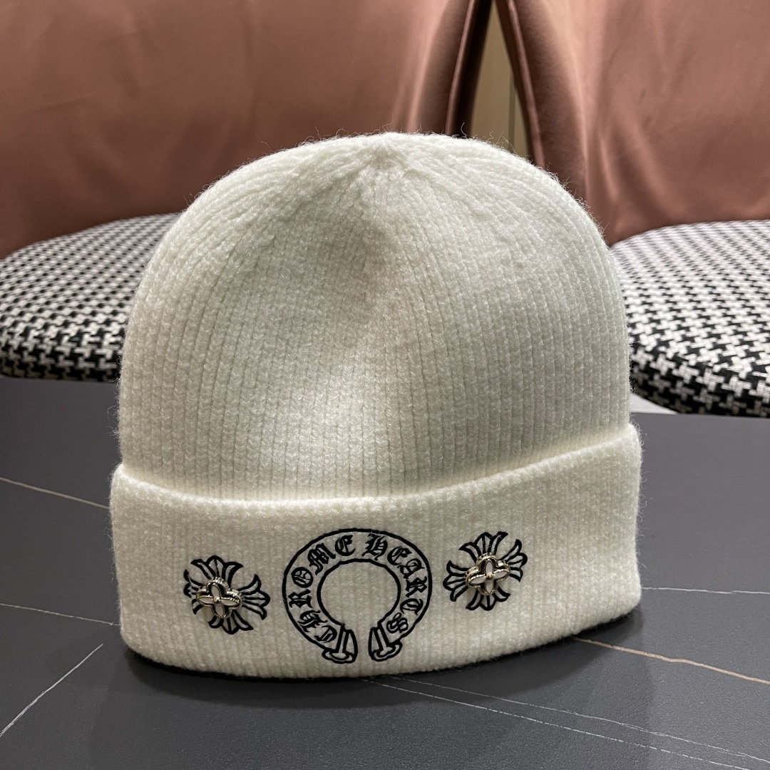 克罗心 新品韩版毛线帽潮男套头优雅十字架刺绣字母嘻哈针织帽秋冬女保暖