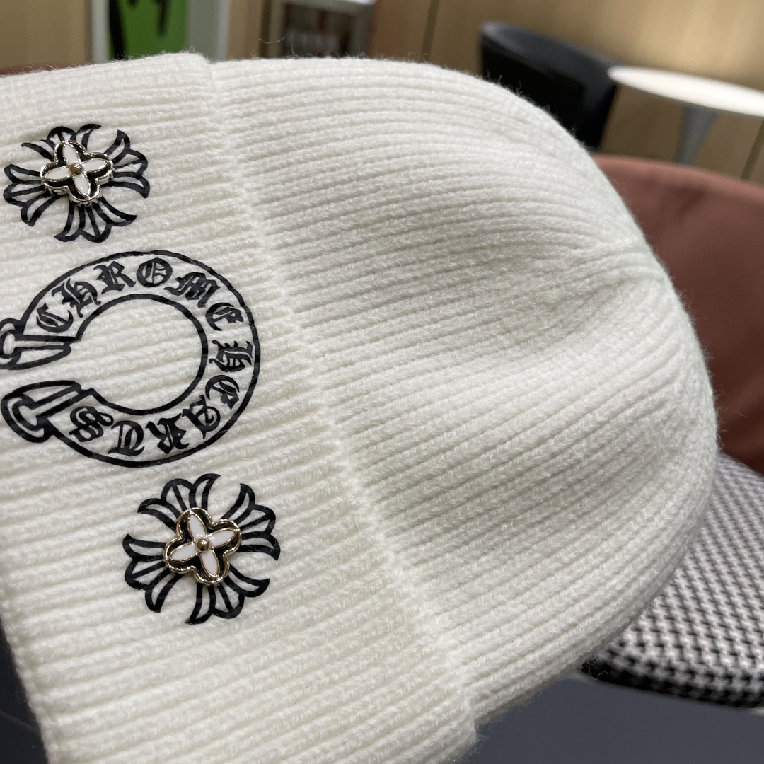 克罗心 新品韩版毛线帽潮男套头优雅十字架刺绣字母嘻哈针织帽秋冬女保暖