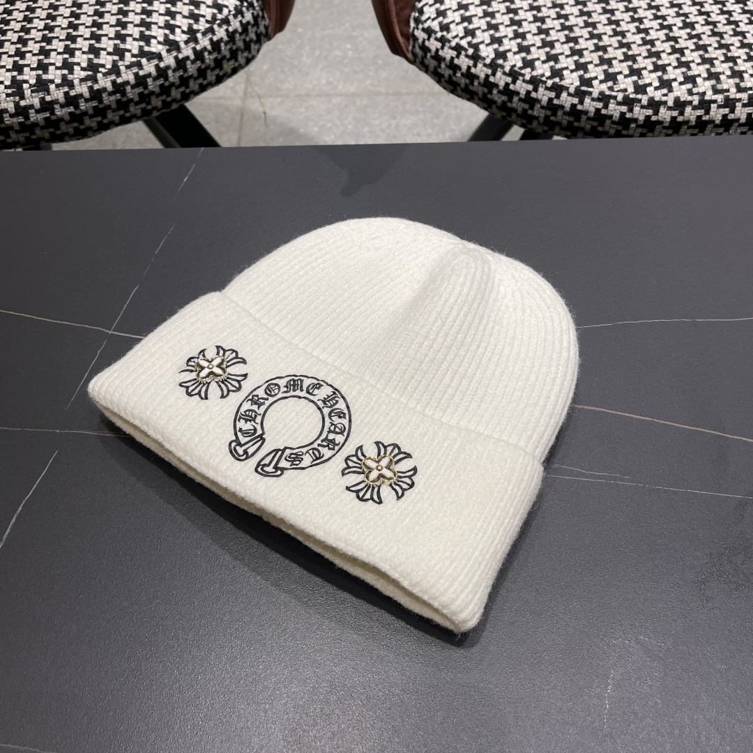 克罗心 新品韩版毛线帽潮男套头优雅十字架刺绣字母嘻哈针织帽秋冬女保暖