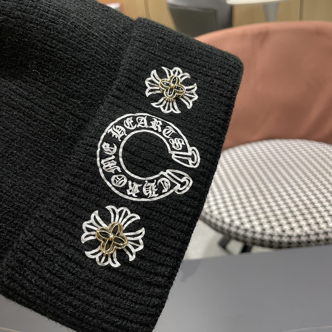 克罗心 新品韩版毛线帽潮男套头优雅十字架刺绣字母嘻哈针织帽秋冬女保暖