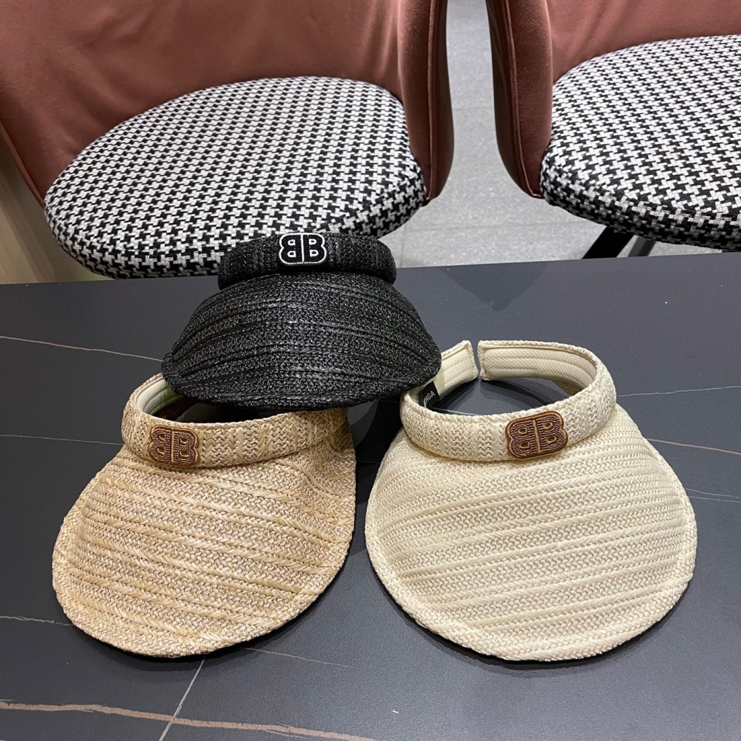  巴黎世家Balenciaga夏季小香风编织防晒帽出游百搭遮阳帽空顶帽
优雅女士太阳帽潮