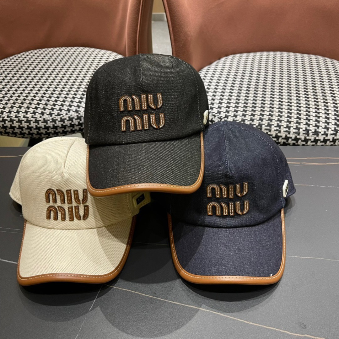  谬谬miumiu2024原单棒球帽，正品开模订制，原版做工细致，时尚帅气质量超赞！