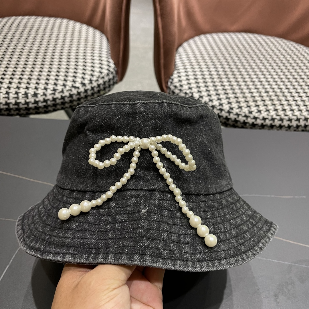  chanel香奈儿牛仔登山帽渔夫帽女夏季新款大头围防晒帽遮阳帽户外百搭盆帽