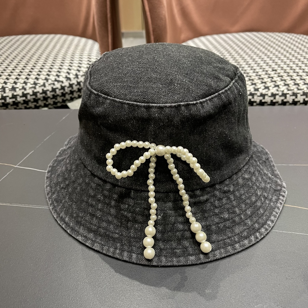  chanel香奈儿牛仔登山帽渔夫帽女夏季新款大头围防晒帽遮阳帽户外百搭盆帽