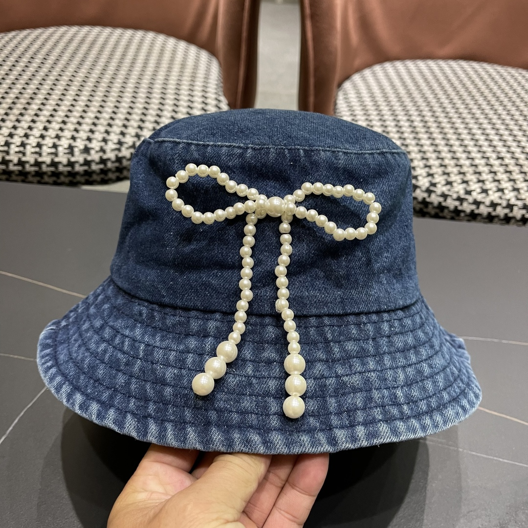  chanel香奈儿牛仔登山帽渔夫帽女夏季新款大头围防晒帽遮阳帽户外百搭盆帽