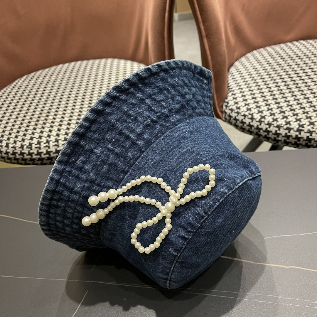  chanel香奈儿牛仔登山帽渔夫帽女夏季新款大头围防晒帽遮阳帽户外百搭盆帽