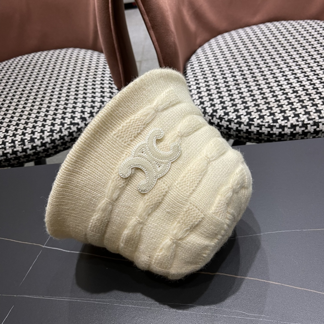  Celine 赛琳*定制版凯旋门羊羔毛盆帽女款水桶帽2025年爆款新款秋冬季帽子渔夫帽冬款