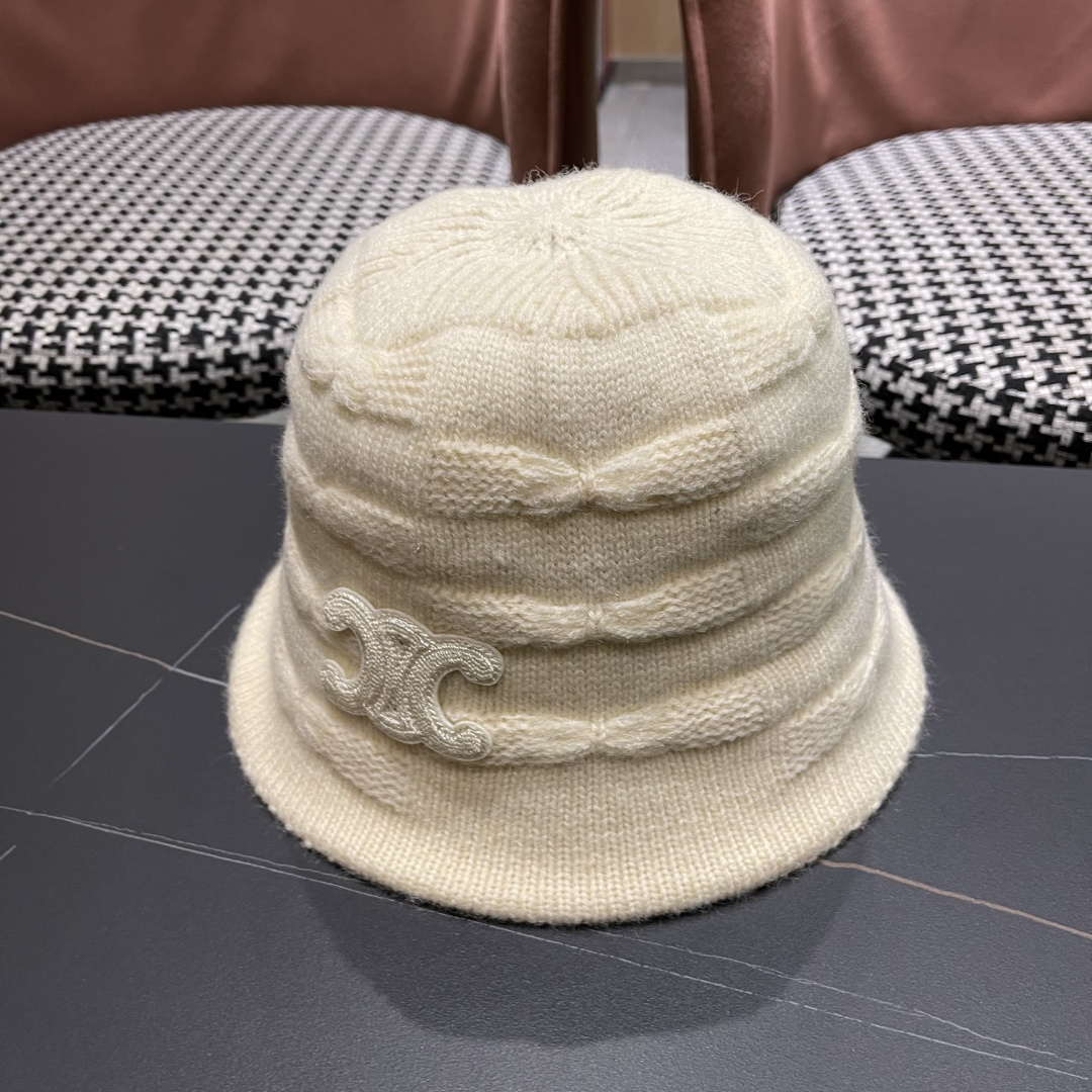  Celine 赛琳*定制版凯旋门羊羔毛盆帽女款水桶帽2025年爆款新款秋冬季帽子渔夫帽冬款