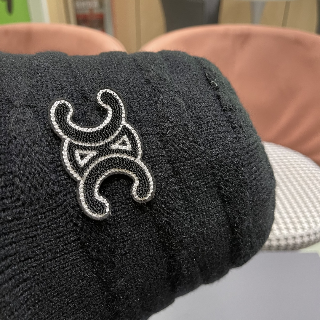  Celine 赛琳*定制版凯旋门羊羔毛盆帽女款水桶帽2025年爆款新款秋冬季帽子渔夫帽冬款