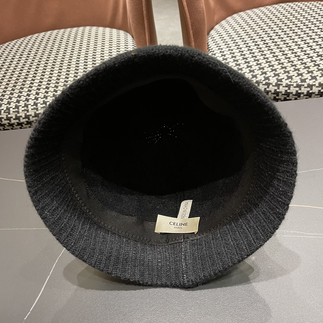  Celine 赛琳*定制版凯旋门羊羔毛盆帽女款水桶帽2025年爆款新款秋冬季帽子渔夫帽冬款