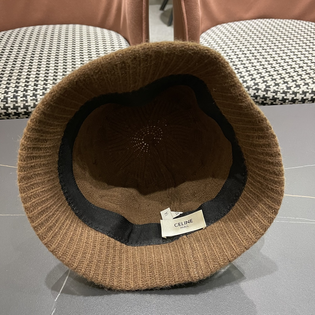  Celine 赛琳*定制版凯旋门羊羔毛盆帽女款水桶帽2025年爆款新款秋冬季帽子渔夫帽冬款