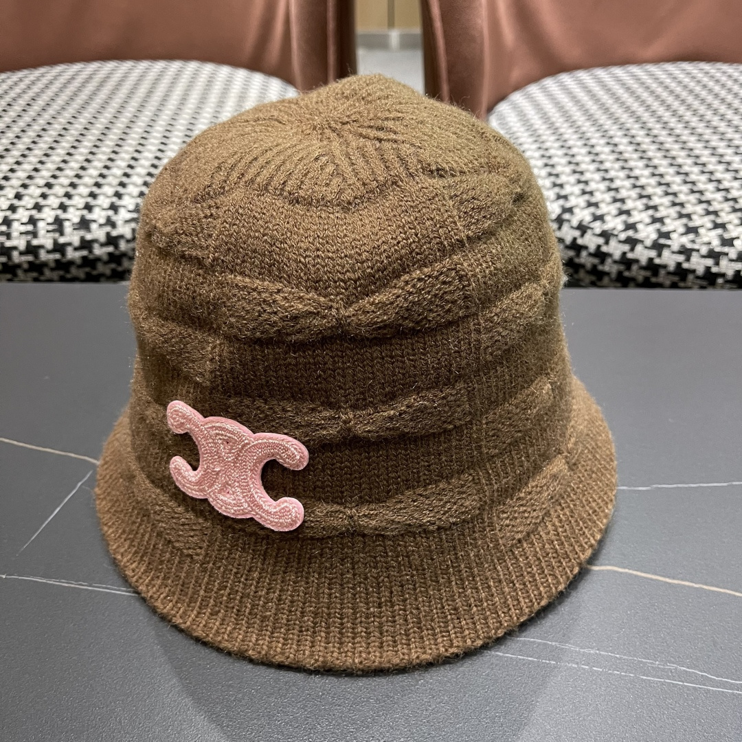  Celine 赛琳*定制版凯旋门羊羔毛盆帽女款水桶帽2025年爆款新款秋冬季帽子渔夫帽冬款