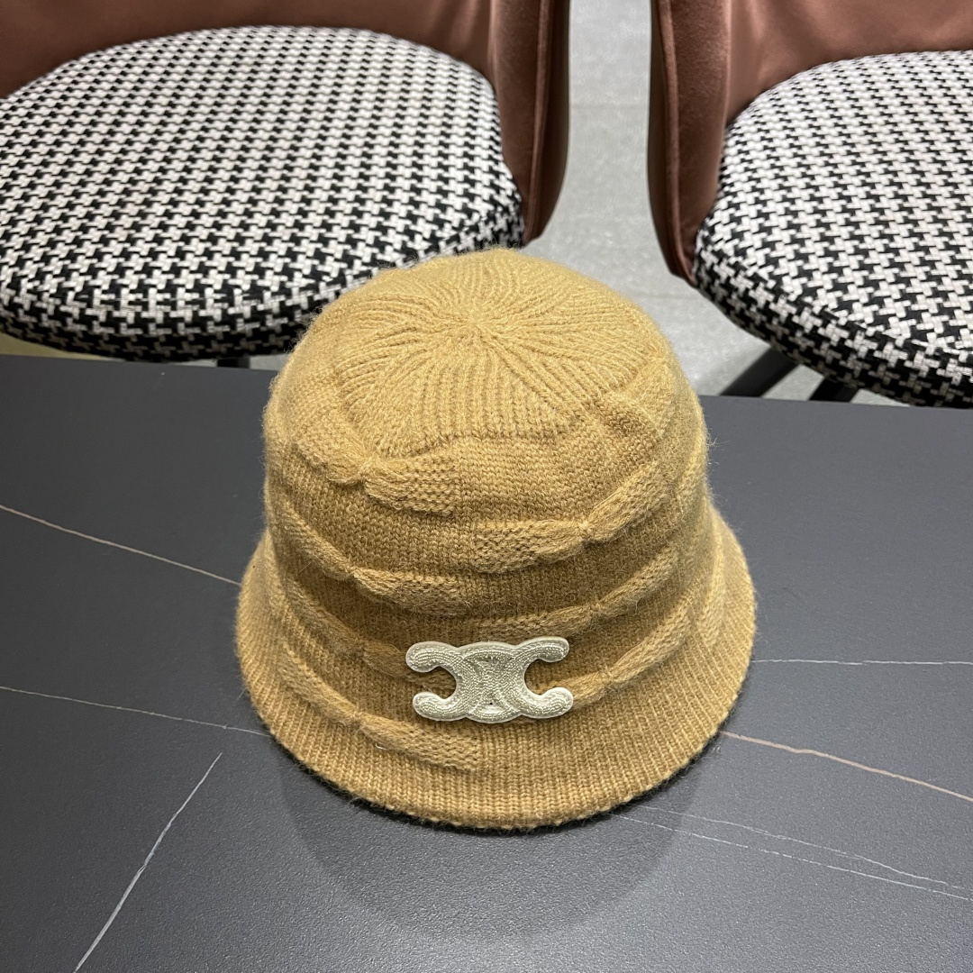  Celine 赛琳*定制版凯旋门羊羔毛盆帽女款水桶帽2025年爆款新款秋冬季帽子渔夫帽冬款