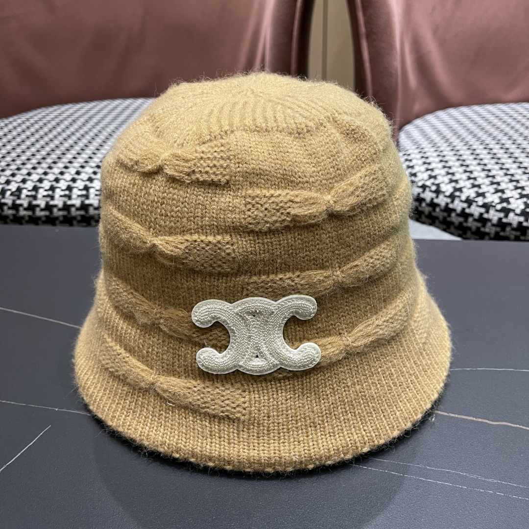  Celine 赛琳*定制版凯旋门羊羔毛盆帽女款水桶帽2025年爆款新款秋冬季帽子渔夫帽冬款