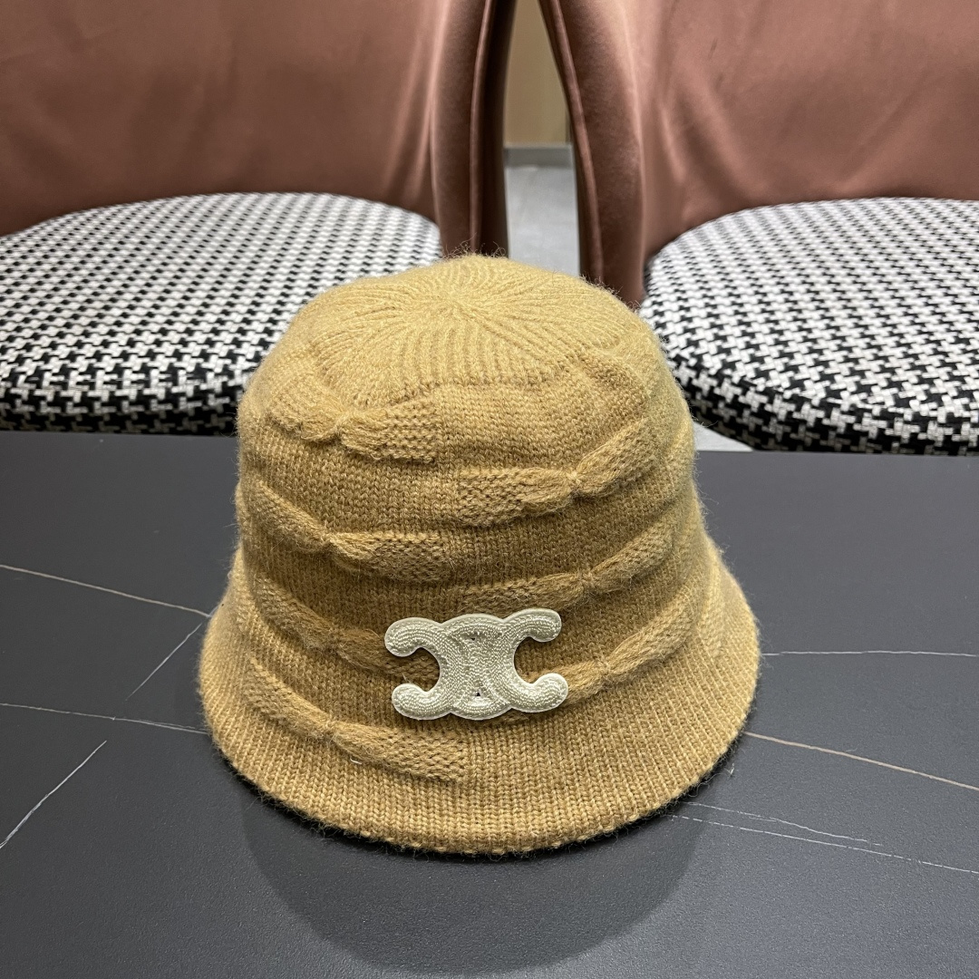  Celine 赛琳*定制版凯旋门羊羔毛盆帽女款水桶帽2025年爆款新款秋冬季帽子渔夫帽冬款