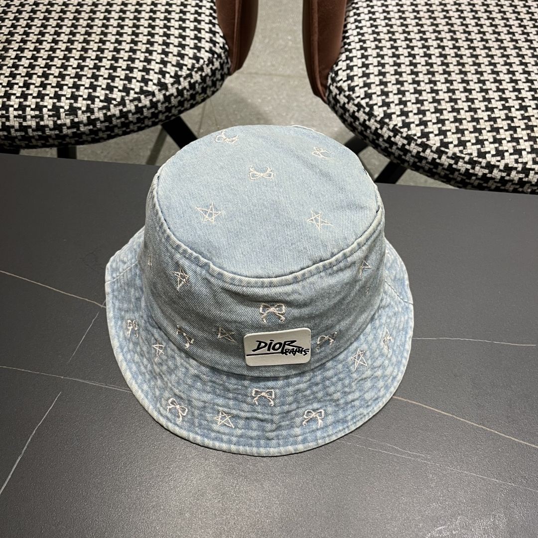  迪奥DIOR牛仔渔夫帽女2025春夏季出游逛街休闲百搭盆帽宽檐显脸小可折叠潮