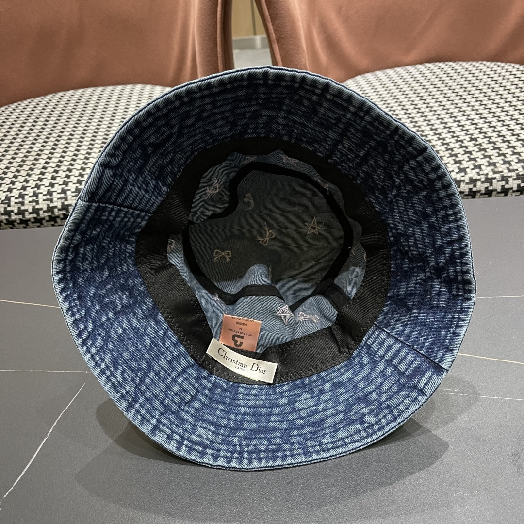  迪奥DIOR牛仔渔夫帽女2025春夏季出游逛街休闲百搭盆帽宽檐显脸小可折叠潮
