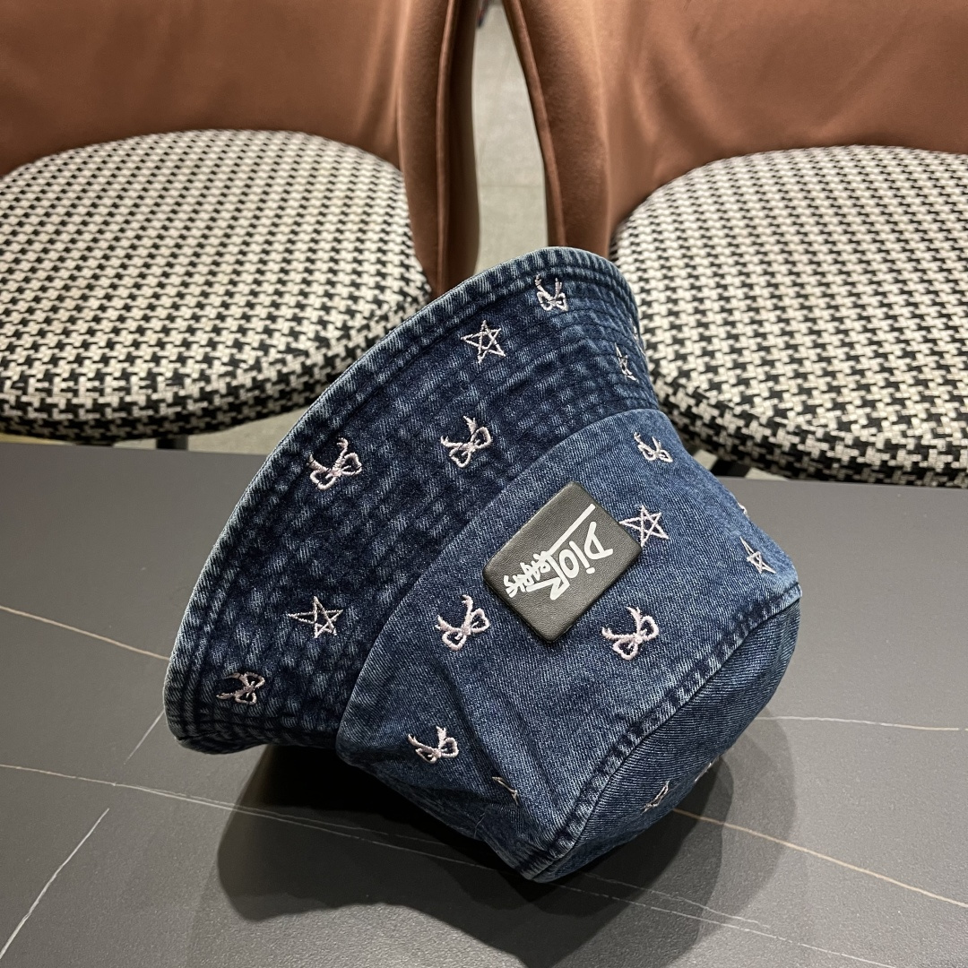  迪奥DIOR牛仔渔夫帽女2025春夏季出游逛街休闲百搭盆帽宽檐显脸小可折叠潮