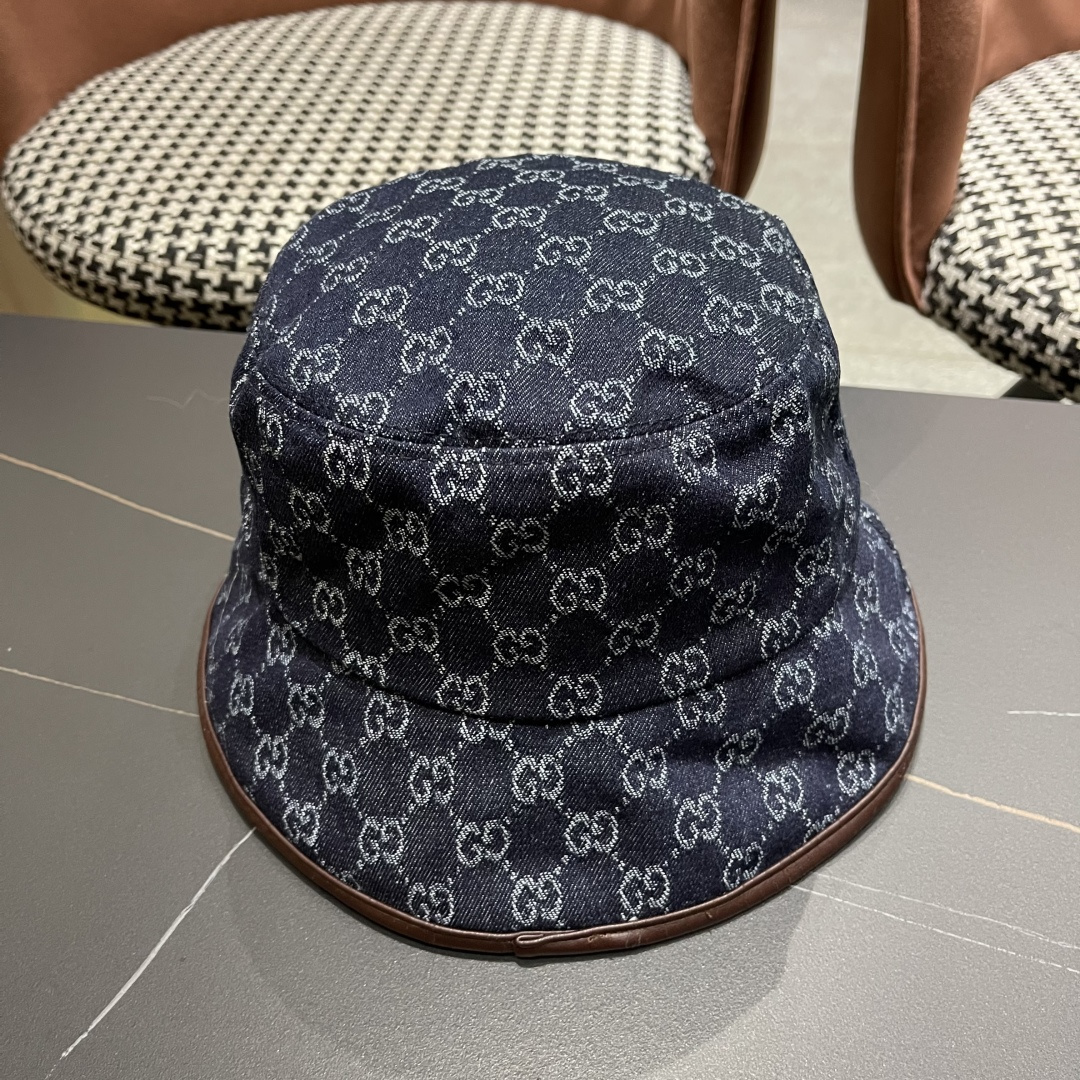  Guc*i古奇新款原单渔夫帽，专柜11开模订制，原版帆布料轻盈透气！质量超赞，基础头围57，时尚百搭。