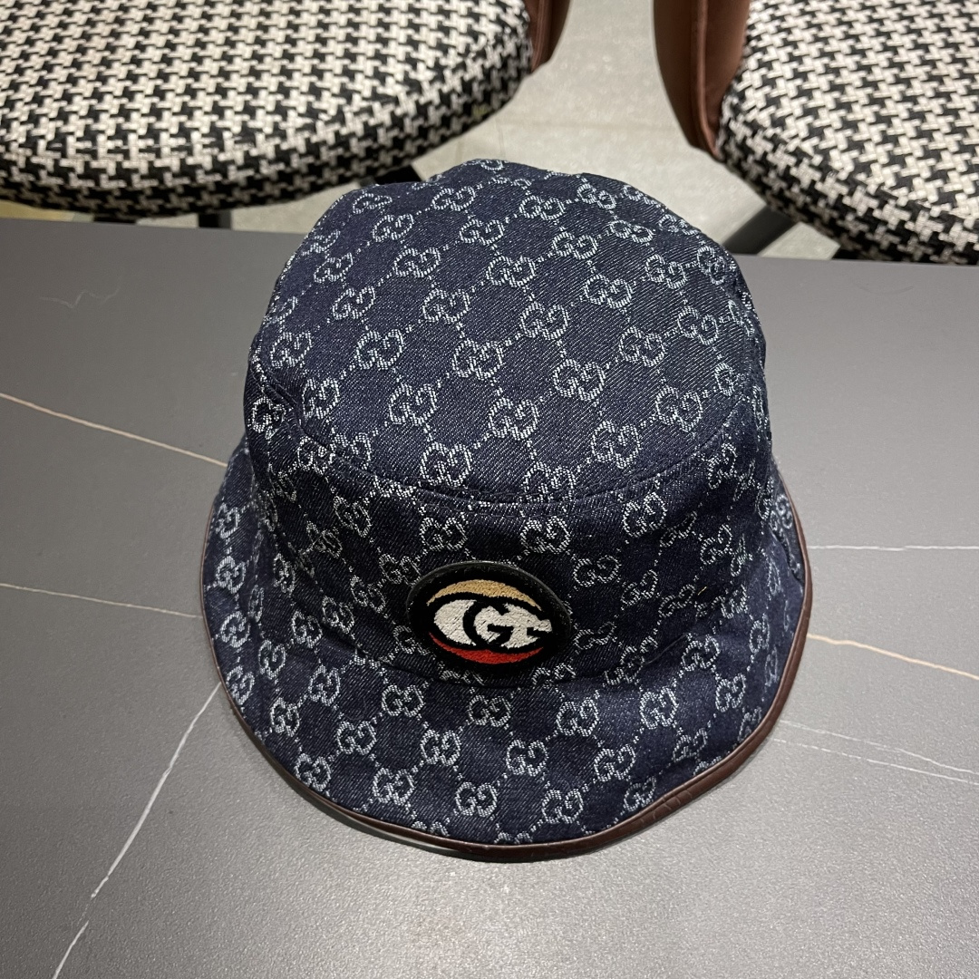  Guc*i古奇新款原单渔夫帽，专柜11开模订制，原版帆布料轻盈透气！质量超赞，基础头围57，时尚百搭。