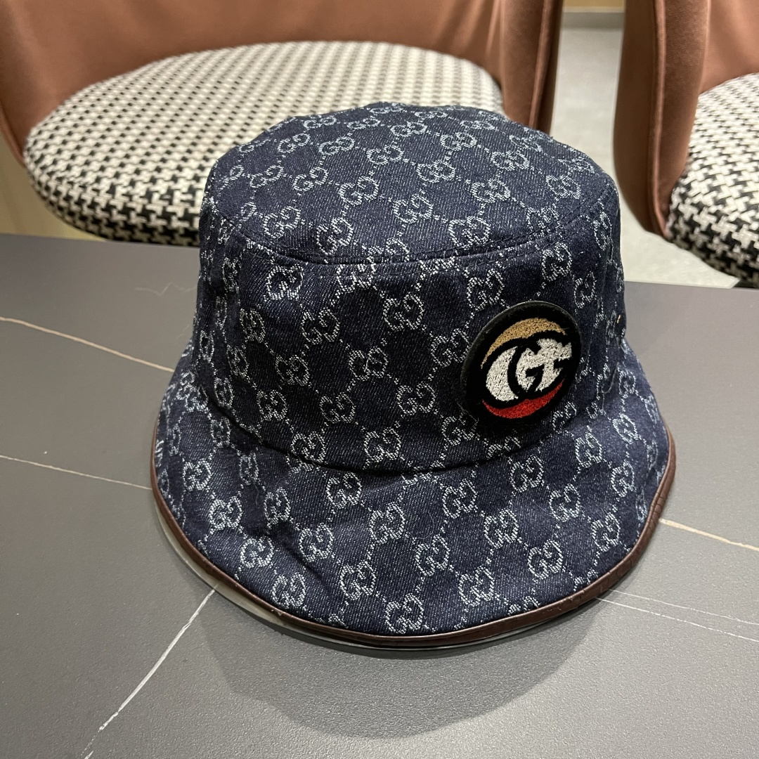  Guc*i古奇新款原单渔夫帽，专柜11开模订制，原版帆布料轻盈透气！质量超赞，基础头围57，时尚百搭。