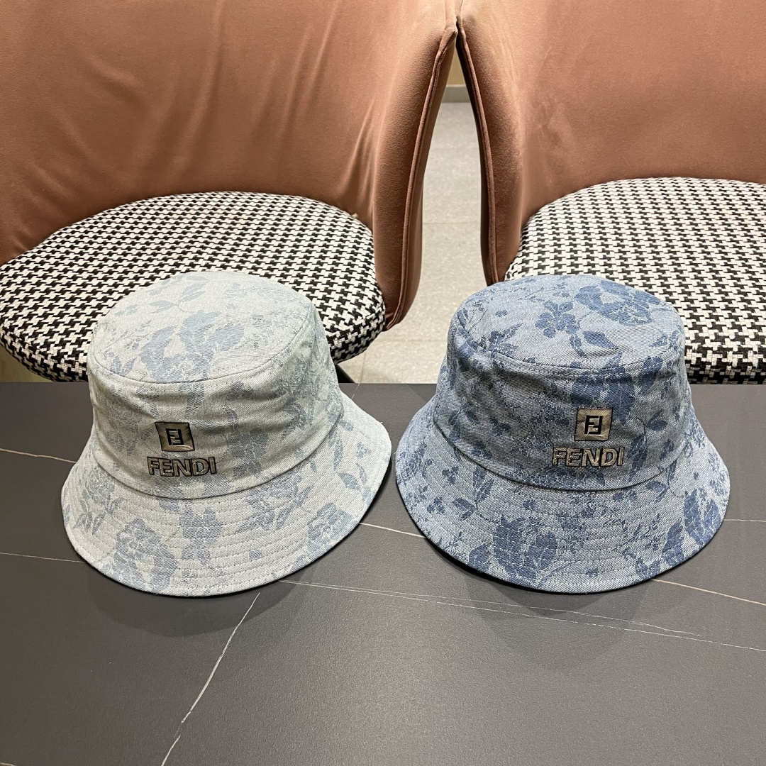  芬迪 新款日系小众时尚渔夫帽女夏天街头百搭防晒遮阳盆帽男显脸小