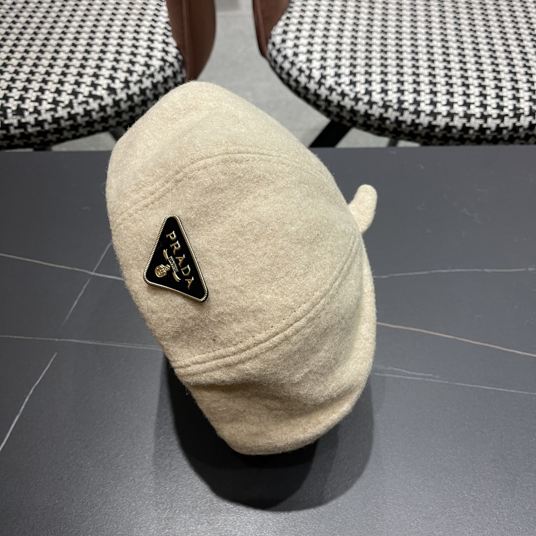  普拉达Prada新中式春夏贝雷帽女高品质轻薄立体时尚百搭单品潮