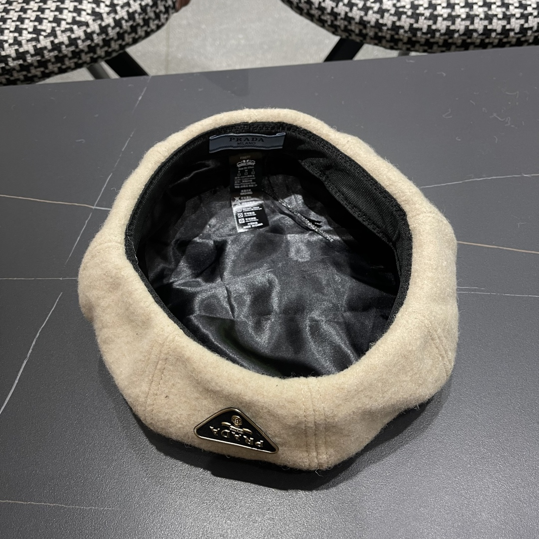  普拉达Prada新中式春夏贝雷帽女高品质轻薄立体时尚百搭单品潮