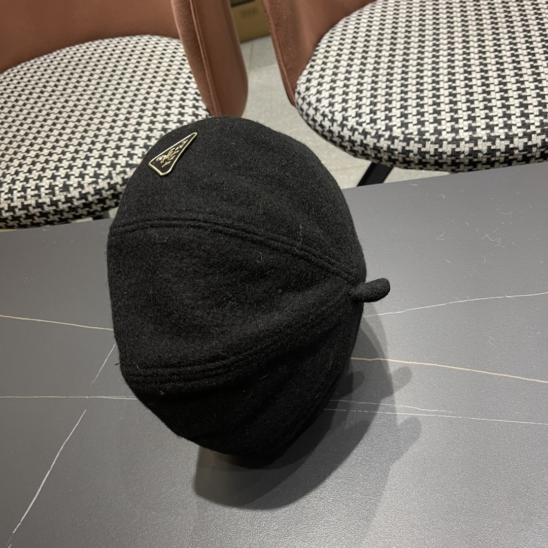  普拉达Prada新中式春夏贝雷帽女高品质轻薄立体时尚百搭单品潮