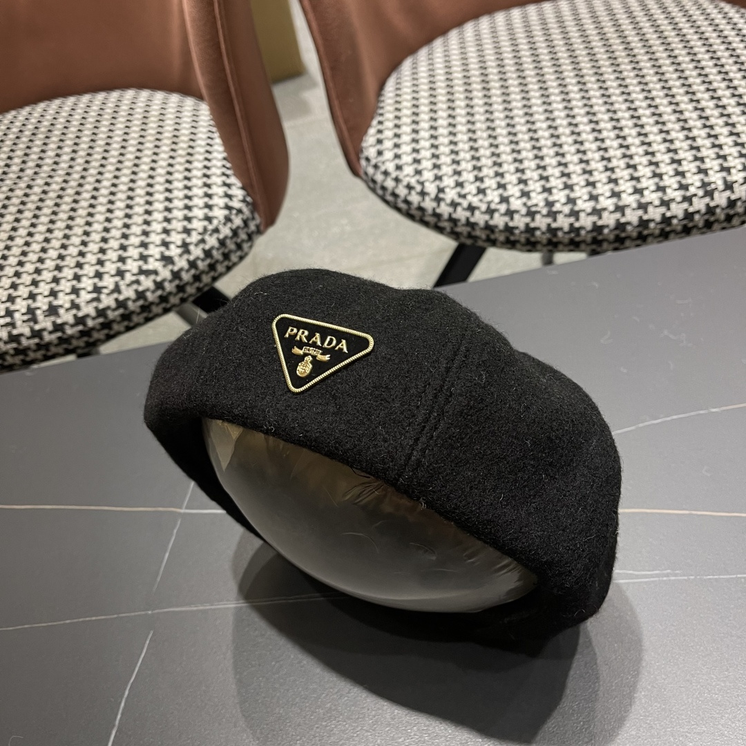  普拉达Prada新中式春夏贝雷帽女高品质轻薄立体时尚百搭单品潮