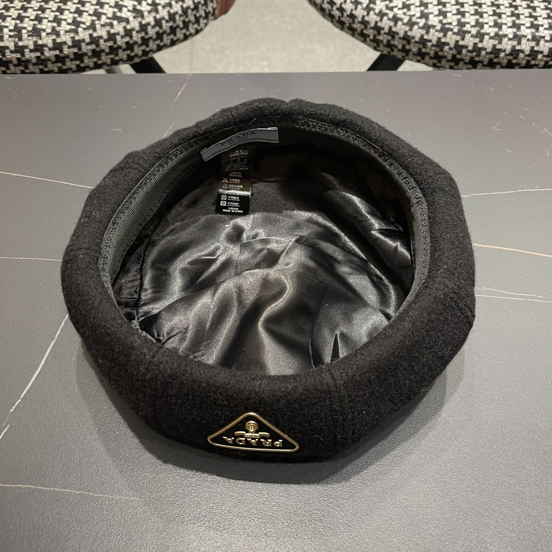  普拉达Prada新中式春夏贝雷帽女高品质轻薄立体时尚百搭单品潮